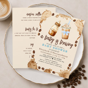 Een baby is koffie aan het zetten Jongens Baby Sho Kaart