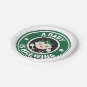 Een baby is koffie papieren bordje (Gekanteld)