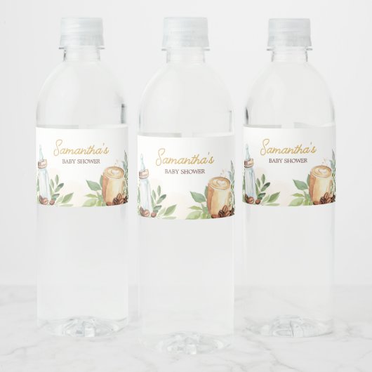 Een Baby is koffie zetten Waterfles Etiket (Flessen)