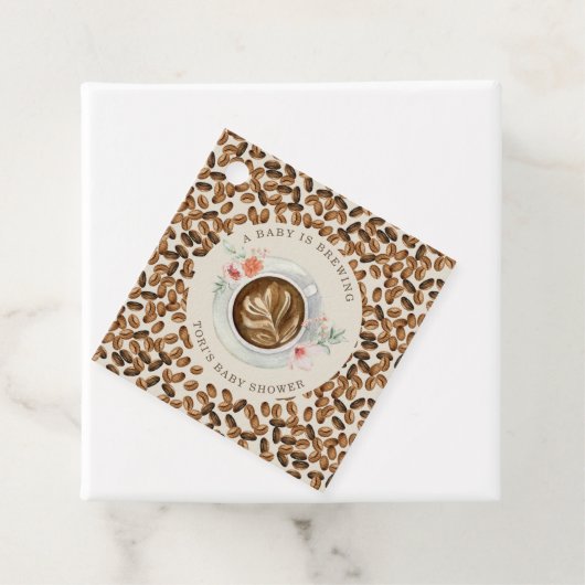 Een Baby is koffiebont Baby shower Bedankjes Labels (In situ)