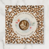 Een Baby is koffiebont Baby shower Bedankjes Labels (Voorkant)