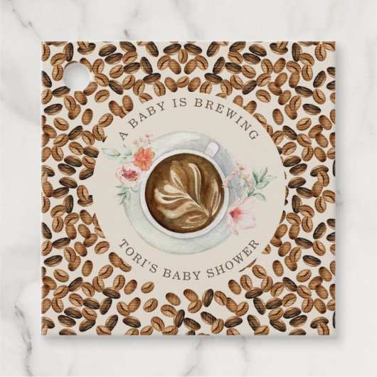 Een Baby is koffiebont Baby shower Bedankjes Labels (Voorkant)