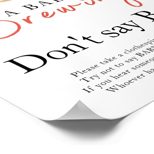 Een baby is koffiekopje aan het brouwen Zeg geen b Poster (Hoek)