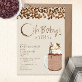Een Baby is koudbreienkoffie Oh Baby shower Kaart