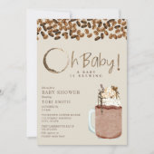 Een Baby is koudbreienkoffie Oh Baby shower Kaart (Voorkant)