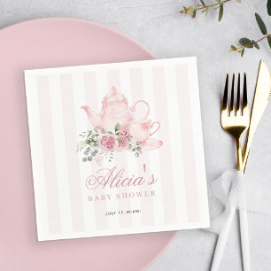 Een baby is op komst theekransje baby shower servet