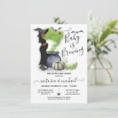Een Baby is Pregant Witch Baby shower Invita Kaart (Staand voorkant)