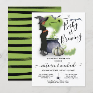 Een Baby is Pregant Witch Baby shower Invita Kaart