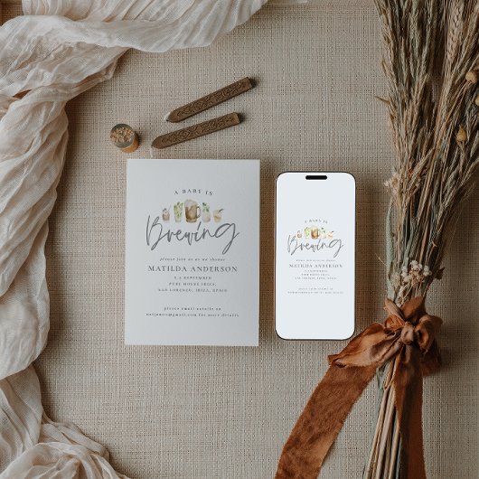 Een baby is waterverf bier baby shower brouwen aankondiging