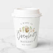 Een baby is waterverf bier baby shower brouwen papieren bekers (Achterkant)