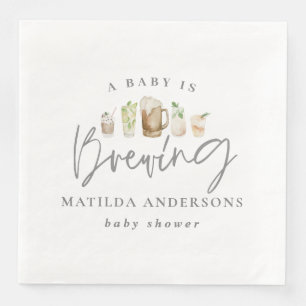 Een baby is waterverf bier baby shower brouwen servet