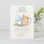 Een baby jongen brouwt Blue Bow Stropdas Baby show Kaart (Staand voorkant)