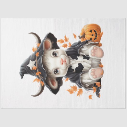 Een Baby Koe Halloween serie ontwerp 1 Tissuepapier (Voorkant)