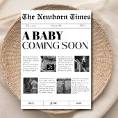 Een baby Komt eraan Vintage krant babyshower Kaart