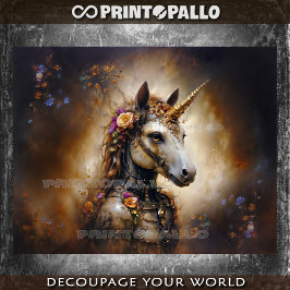 Een baby krijger Eenhoorn met bloemen Tissuepapier