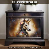 Een baby krijger Eenhoorn met bloemen Tissuepapier