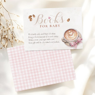 Een baby maakt koffie roze strik BOEKEN VOOR BABY Informatiekaartje
