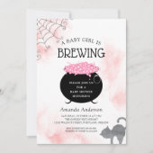 Een baby-meisje breekt halloween Baby shower Kaart (Voorkant)