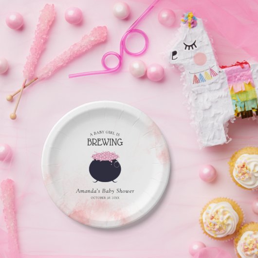 Een baby-meisje breekt halloween Baby shower Papieren Bordje (Feest)