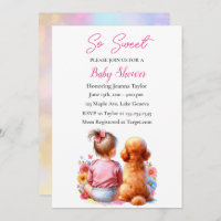 Een baby meisje en haar hond Baby shower