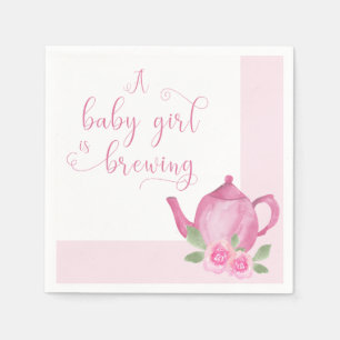 Een baby-meisje is een roze Baby shower van de the Servet