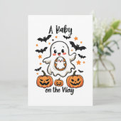 Een Baby op de weg Pastel Ghost Zwangerschap Hallo Kaart (Staand voorkant)