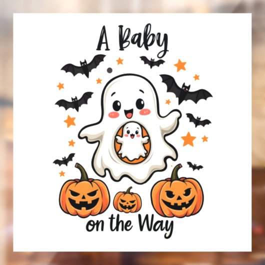 Een Baby op de weg Pastel Ghost Zwangerschap Hallo Raamsticker (Vel 2)