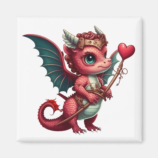 Een Baby Red Dragon-Valentijn Magneet (Voorkant)