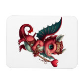 Een Baby Red Dragon-Valentijn Magneet (Horizontaal)