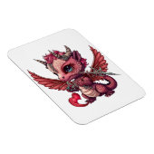 Een Baby Red Dragon Valentijn Magnet van het Hart  Magneet (Rechterzijde)