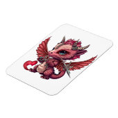 Een Baby Red Dragon Valentijn Magnet van het Hart  Magneet (Linkerzijde)