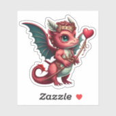 Een Baby Red Dragon-Valentijn Sticker (Vel)