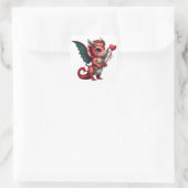 Een Baby Red Dragon-Valentijn Vierkante Sticker (Tas)