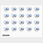 Een Baby shower blauw Hart Sticker (Vel)