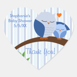 Een Baby shower blauw Hart Sticker