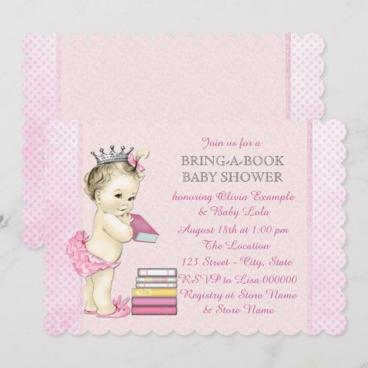 Een Baby shower boeken Kaart (Voorkant / Achterkant)