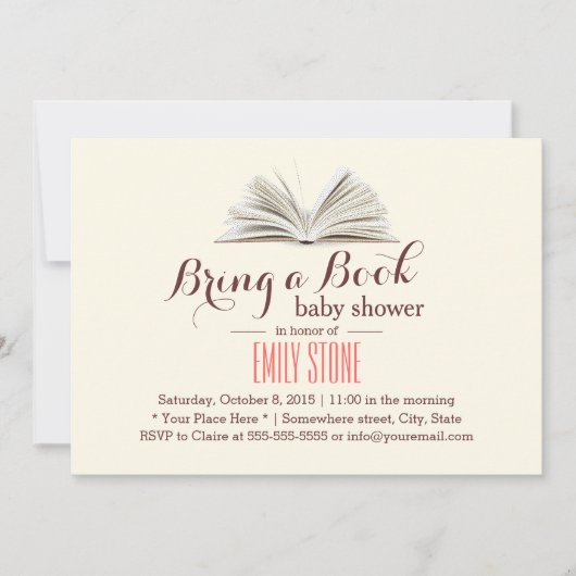Een Baby shower boeken Kaart (Voorkant)