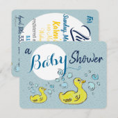 Een Baby shower Ducks Kaart (Voorkant / Achterkant)