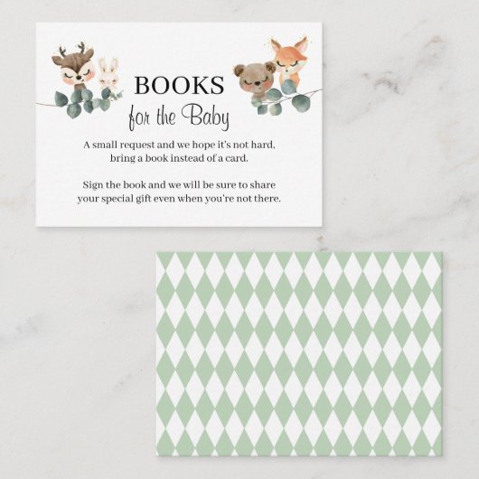 Een baby shower-kaart voor boeken plaatskaartje (Voorkant / Achterkant)