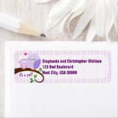 Een Baby shower Paarse adreslabel Etiket (Insitu)