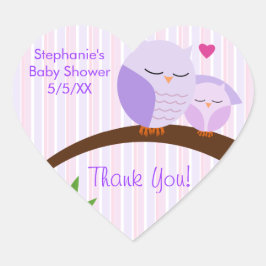 Een Baby shower Paarse Hart Sticker