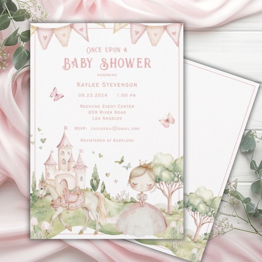 Een Baby shower Princess Invitation Kaart