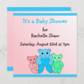 Een Baby shower roze en blauw Kaart (Voorkant / Achterkant)