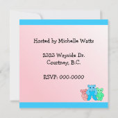 Een Baby shower roze en blauw Kaart (Achterkant)