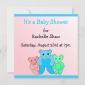 Een Baby shower roze en blauw Kaart (Voorkant)