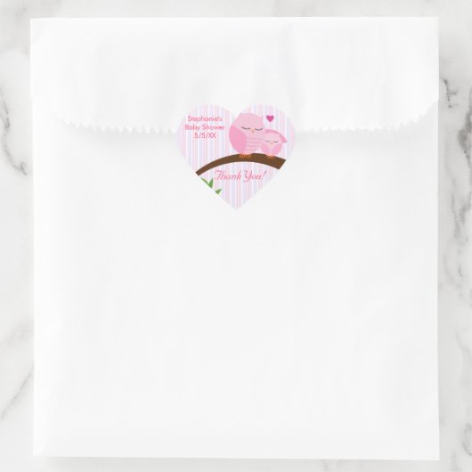 Een Baby shower roze Hart Sticker (Tas)