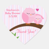 Een Baby shower roze Hart Sticker (Voorkant)