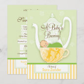 Een Baby shower-Tea-partij  | Genderneutraal Kaart (Voorkant / Achterkant)