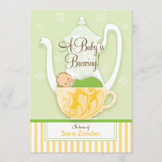 Een Baby shower-Tea-partij | Genderneutraal Kaart