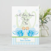 Een Baby shower-Tea-partij | Tweemaal in dozen Kaart (Staand voorkant)